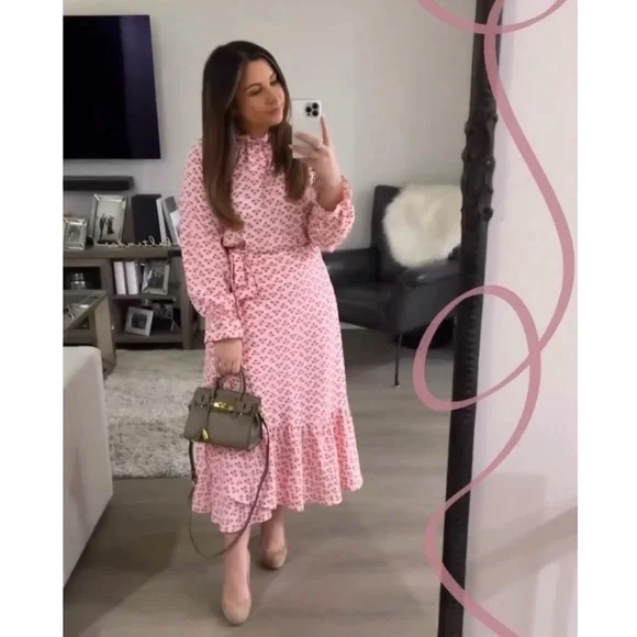 Hill House Home Pink Posy 2pc Set: Millie Top + Mirabel Wrap Skirt Floral Ruffle - Picture 8 of 12